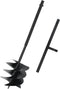 vidaXL - Grondboor - met - handvat - en - schroefkop - (dubbele - schroef) - 80 - mm - (zwart)