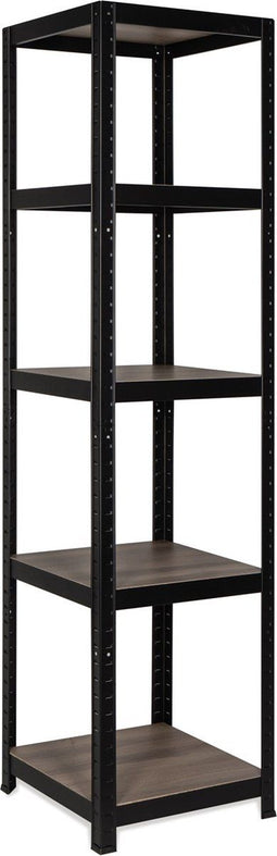 Avasco Opbergrek Strong Cube - smalle stellingkast - 5 planken - 176x45x45cm - zwart