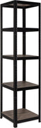 Avasco Opbergrek Strong Cube - smalle stellingkast - 5 planken - 176x45x45cm - zwart