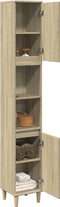 vidaXL - Badkamerkast - 30x30x190 - cm - bewerkt - hout - sonoma - eikenkleurig