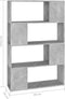 vidaXL-Boekenkast/kamerscherm-80x24x124,5-cm-spaanplaat-betongrijs