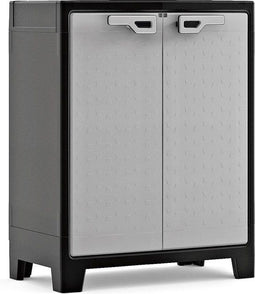 Keter Titan Lage Kast - 2 Planken - 80x44x100cm - Zwart/Grijs