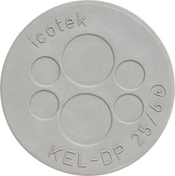 Icotek KEL-DP 25/4 Kabeldoorvoeringsplaat Montagegat: 25 mm Klem-Ø (max.): 8 mm Elastomeer Grijs 1 stuk(s)