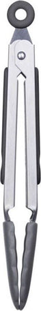 Westmark serveertang, met siliconen kommen en rubberen handgrepen, lengte: 27 cm, roestvrij staal/kunststof/siliconen, Classic Silicone Midi, zilver/zwart, 16172270
