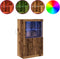 vidaXL - Dressoir - met - LED - Verlichting - Oud - Hout - 60,5x37x100 - cm