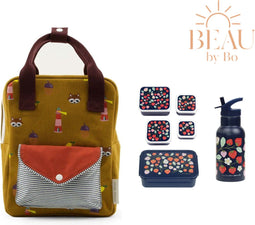 BEAU by Bo Sticky lemon rugzak + A little lovely company back to school set Aardbei