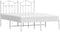 vidaXL - Bedframe - met - hoofdbord - metaal - wit - 150x200 - cm