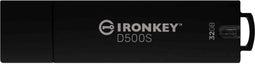 Kingston IronKey D500S - USB-stick - FIPS 140-3 Level 3 - 32GB - Zwart