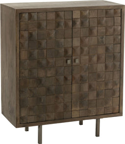 J-Line kast Pino - metaal/mangohout - bruin/grijs