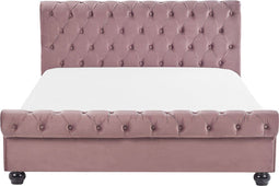 AVALLON - Tweepersoonsbed - Roze - 160 x 200 cm - Fluweel