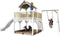 AXI Atka Speeltoestel in Bruin/wit - Speeltoren met Enkele Schommel, Witte Glijbaan en Zandbak - FSC hout - Speelhuis op palen voor de tuin