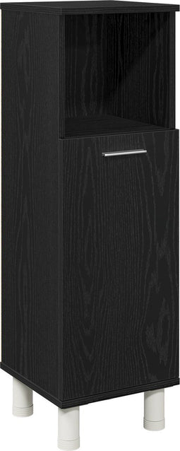 vidaXL - Badkamerskast - Zwart - Eiken - 30x30x95 - cm - Geengineerd - Hout