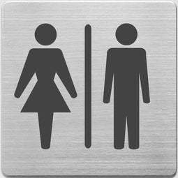 pictogram Alco RVS 90x90x1mm - WC dames en heren -