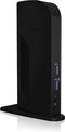 Icy Box IB-DK2242AC Dockingstation Displayport Gigabit Docking 11-poorts Zwart