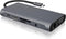 ICY BOX IB-DK4040-CPD USB-C Dock met HDMI, USB 3.0 Hub, Power Delivery, LAN, Kaartlezer, Audio, VGA voor MacBook en Laptop, Aluminium,grijs
