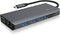 ICY BOX IB-DK4070-CPD Bedraad USB 3.2 Gen 1 (3.1 Gen 1) Type-C Antraciet, Zwart