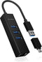 ICY BOX IB-HUB1419-LAN USB 3.2 Gen 1 (3.1 Gen 1) Type-A Zwart