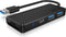 ICY BOX IB-HUB1423CR-U3 USB 3.2 Gen 1-hub 2 + 1 poorten Zwart