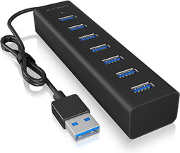 ICY BOX IB-HUB1700-U3 USB 3.2 Gen 1 (3.1 Gen 1) Type-A 5000 Mbit/s Zwart
