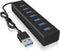 ICY BOX IB-HUB1700-U3 USB 3.2 Gen 1 (3.1 Gen 1) Type-A 5000 Mbit/s Zwart
