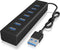 ICY BOX IB-HUB1700-U3 USB 3.2 Gen 1 (3.1 Gen 1) Type-A 5000 Mbit/s Zwart
