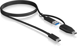ICY BOX USB-kabel USB 3.2 Gen2 (USB 3.1 Gen2) USB-C stekker, USB-A stekker 1.00 m Zwart 60837