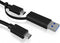 ICY BOX USB-kabel USB 3.2 Gen2 USB-C stekker, USB-C stekker, USB-A stekker 1.00 m Zwart 60857