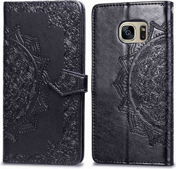 iMoshion Hoesje Geschikt voor Samsung Galaxy S7 Hoesje Met Pasjeshouder - iMoshion Mandala Bookcase - Zwart