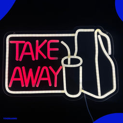 Neon Lamp - Take Away - Restaurant - Dimbaar - Incl. Ophanghaakjes - Neon Sign - Neon Verlichting - Neon Led Lamp - Wandlamp
