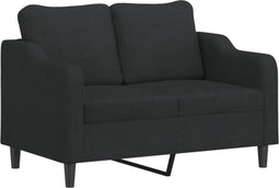 vidaXL - Tweezitsbank - 120 - cm - stof - zwart