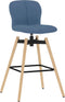 vidaXL - Eetkamerstoelen - 2 - st - draaibaar - stof - blauw