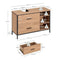Eugad Badkamerkast met 2 Lades en 3 Open Vakken Licht Eiken - Zwart 90 x 30 x 60 cm