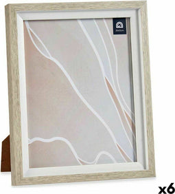 Fotolijsten 24 x 2 x 29 cm Kristal Beige Wit Plastic (6 Stuks)