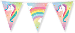 Dubbelzijdige Vlaggenlijn | Lengte: 10 meter | Thema: Eenhoorn | Kleur: Regenboog