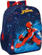 Safta Junior 38 Cm Spider-man Neon Rugzak Blauw
