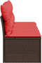 vidaXL - Tuinbank - met - kussens - 3-zits - poly - rattan - bruin