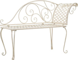 vidaXL - Chaise - longue - 128 - cm - metaal - antiekwit