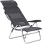 Crespo AL/223 - Strandstoel - Verstelbaar met hoofdsteun - Donker grijs