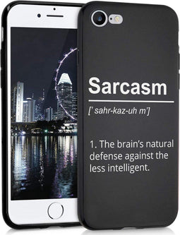 iMoshion Hoesje Geschikt voor iPhone SE (2022) / SE (2020) / 8 / 7 Hoesje Siliconen - iMoshion Design hoesje - Zwart / Sarcasm