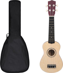 vidaXL - Ukuleleset - met - tas - voor - kinderen - sopraan - 21'' - lichthoutkleurig