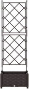 vidaXL - Tuinbak - met - Trellis - Bruin - 40x40x125,5 - cm