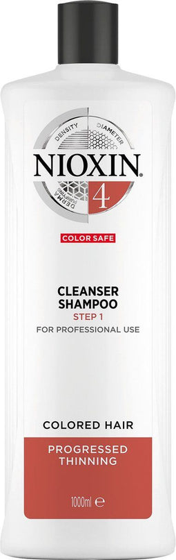 Nioxin Professional System 4 Cleanser - 1000 ml- Normale shampoo - Voor Gekleurd haar -