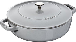 Staub - Sauteerpan - Gietijzer 28 cm met deksel - Grijs