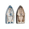 Decoratieve figuren Home ESPRIT Blauw Wit Bruin 20 x 7 x 40 cm (2 Stuks)