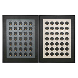 Schilderij Home ESPRIT Wit Zwart Gouden Modern 90 x 3,5 x 120 cm (2 Stuks)
