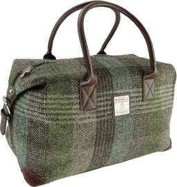 Weekendtas Esk Groen Patchwork - Harris Tweed - Glen Appin of Scotland