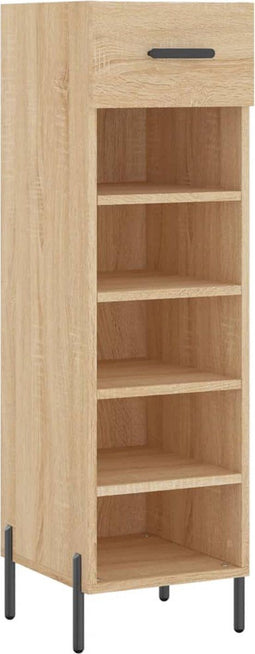 vidaXL - Schoenenkast - 30x35x105 - cm - bewerkt - hout - sonoma - eikenkleurig