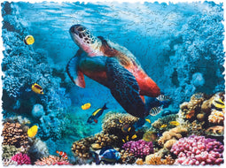 UNIDRAGON Houten Puzzel Voor Volwassenen Woosaic - Glinsterende Schildpad - 1000 stukjes - 60x44 cm