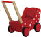 Houten Poppenwagen Rood met Witte Stippen