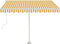 vidaXL - Luifel - vrijstaand - automatisch - 300x250 - cm - geel - en - wit